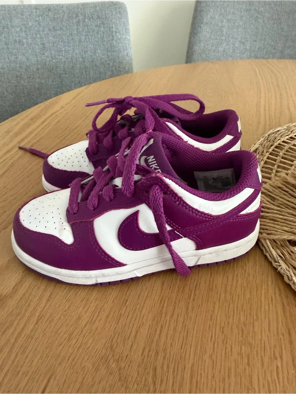 Nike Dunk Low Viotech White Purple Basketball Sneakers FB9108-110 PS Child 11c